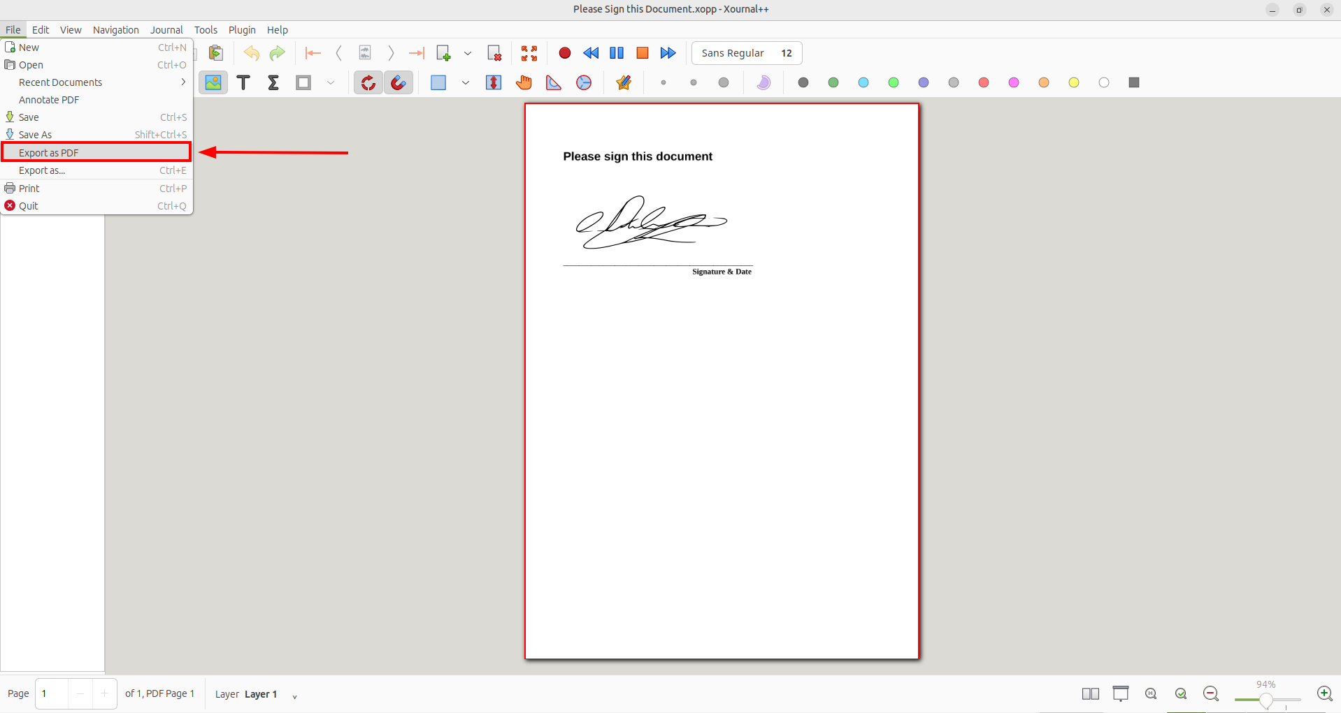 Sign Document Step 3