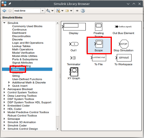 Simulink add Scope block