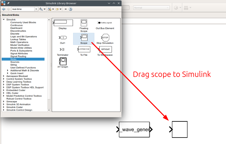 Simulink drag scope