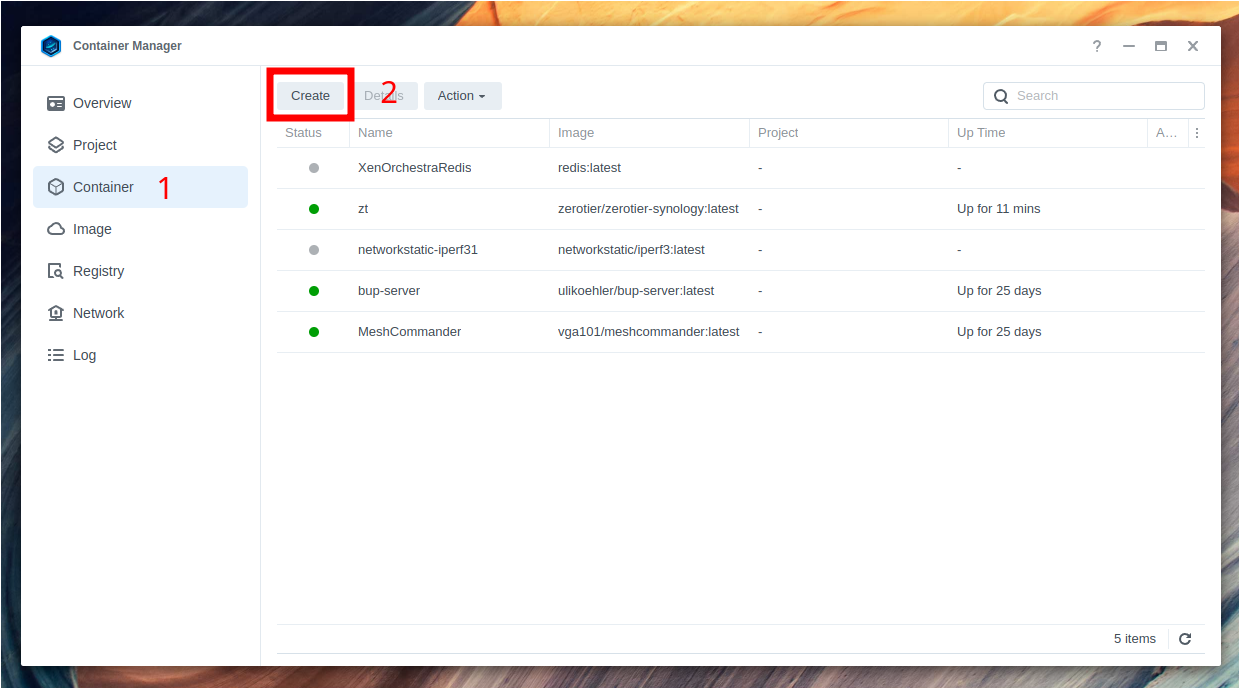 Create Restic REST-Server container on Synology