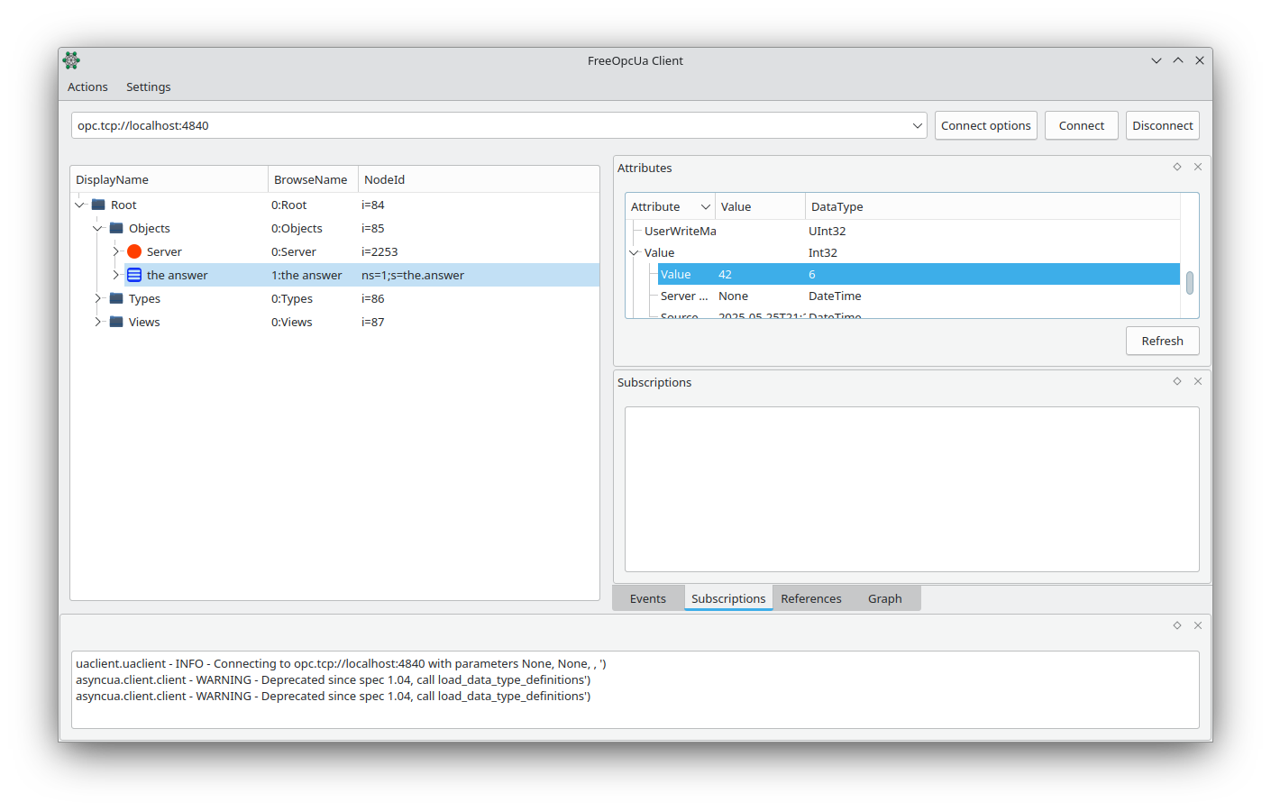 OPC UA Open62541 minimal example
